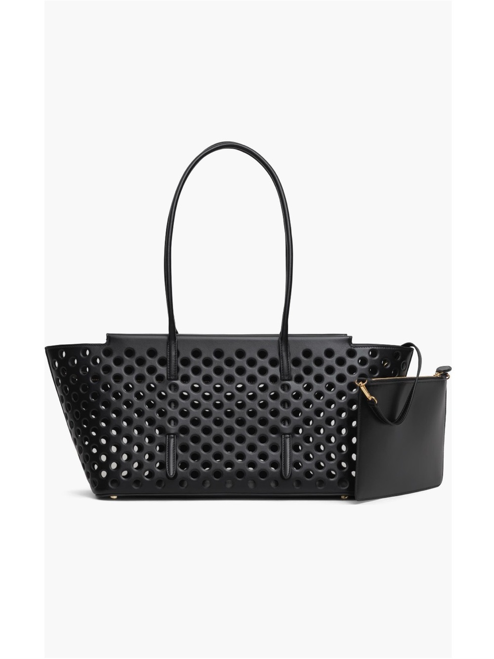 Alaïa Neo Mina 32 Perforated Calfskin Tote NOIR NWT
